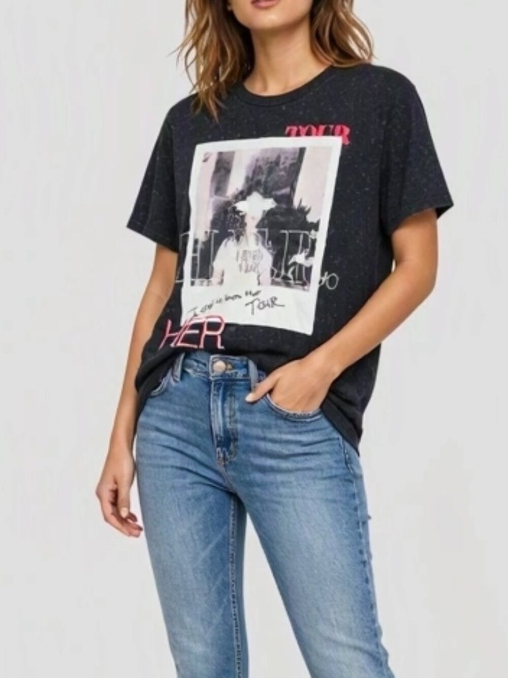 H.E.R. Black Vintage-Wash Band Tour Concert Tee T-Shirt M Y2K Festival Music